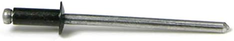 Black Pop Rivets 1/8 Diâmetro #4 Todos os rebites cegos pintados de alumínio 4-4, 1/8 x 1/4 Qtdy 1000