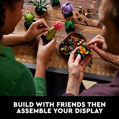 Ícones de Lego Suculentas 10309 Plantas artificiais definidas para adultos, decoração de casa, aniversário, presentes criativos