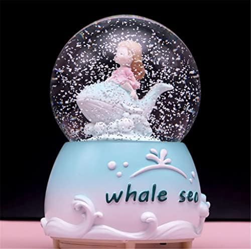 Dhtdvd Dream Dolphin Crystal Ball Girl Birthday Gift pode girar os ornamentos de caixa de oitava da caixa de neve flutuantes