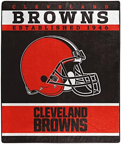 Northwest NFL Polyester Raschel Throw Blanket 50x60 polegadas, Cleveland Browns