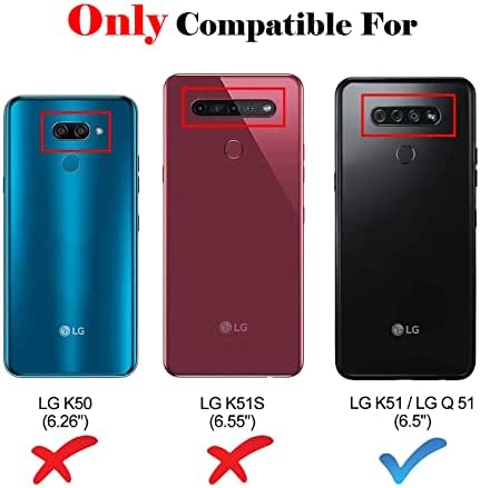 Caso KKEIKO para LG K51, Caixa de carteira de couro PU para LG K51, Tampa de proteção magnética com casca interna à prova de choque