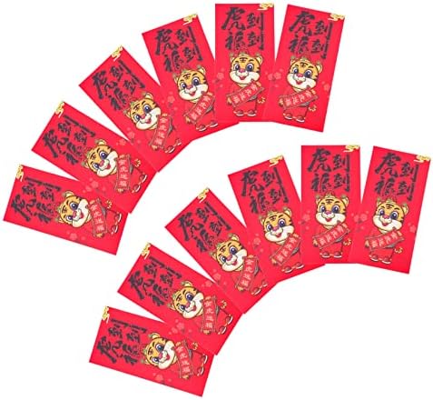 VICASKY 12PCS Ano novo chinês Envelopes vermelhos 2022 envelopes de bolso vermelho 2022 Envelope de ano novo do ano novo