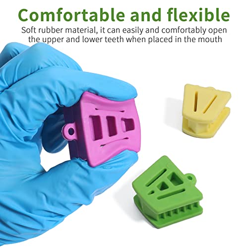Blocos de mordida dental de 9pcs de Annwah, ajuda da boca de silicone dental para a boca aberta confortável, um conjunto