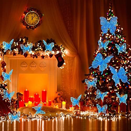 23 peças de Natal 3d decoração de borboleta decoração de borboleta oca de borboleta para o Natal, decoração de borboleta glitter