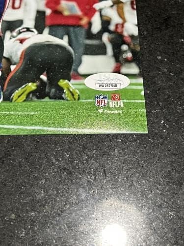 Christian Barmore autografado assinado New England Patriots 8x10 foto azul jsA - fotos autografadas da NFL