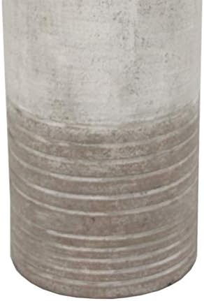 Benjara 18 polegadas Metal Milk Jar Design Decor com abertura de aro, cinza