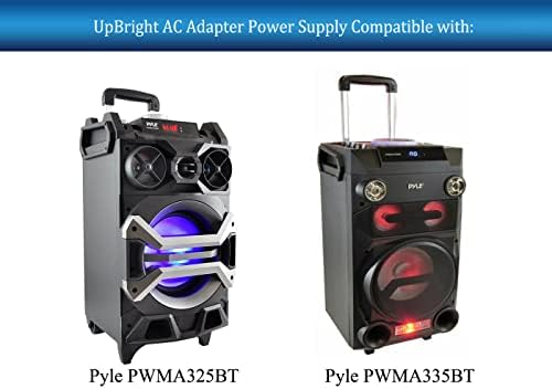 ADAPTADOR AC/CC ADAPTIDO ABRIGENTE COMBORTIVO COMPATÍVEL COM PYLE PRO PWMA325BT PWMA335BT 500 WATT OUTIVO PORTÁVEL BT CONECTIVIDADE