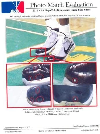 Jogo de playoffs de lebron james usados ​​tênis assinados uda deck superior 1/1 foto combinada - tênis autografados da NBA