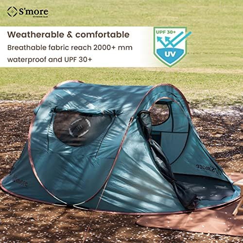 S'more Grotta Pop-up Camping Tent, portátil Instant Automatic Pop Up Beach Barrat