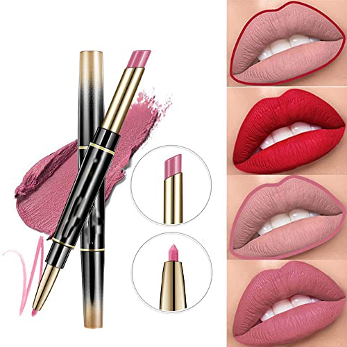Febg 16 Color Longo de batom de longa lipstick + Combo Lip Liner, Lipstick de ponta dupla Lipstick Automatic Lip Liner foste fosco