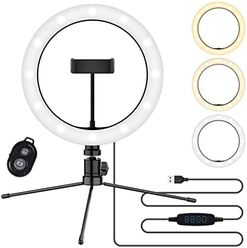 Bright selfie anel Tri-Color Light Compatível com seu micromax x098 10 polegadas com remoto para transmissão ao vivo/maquiagem/youtube/tiktok/vídeo/filmagem
