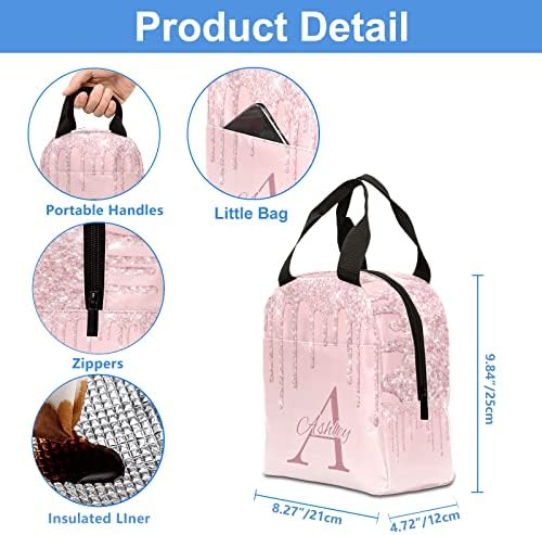 Drips rosa Ponetos de lancheira personalizados Bolsa de sacola personalizada para mulheres menino menino