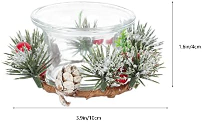Decoração em casa Christmas Wreath Veller Stand: 2pcs Berry Pine Cretle Holder Rings Christma