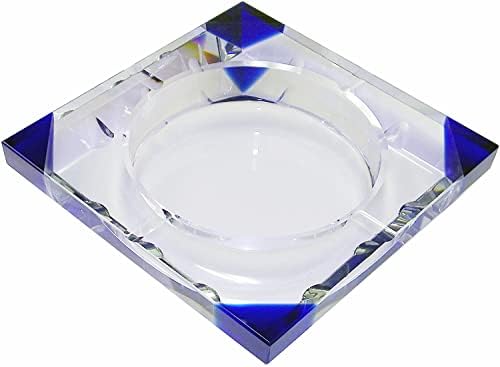 Cristal de cinza de cristal quadrado de cristal com caixa de presente, 6 x 6 polegadas, transparente