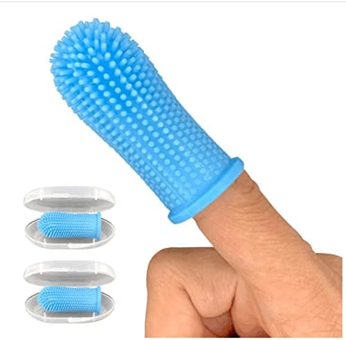 HighItem Dog dentes escova 360º Kit de escova de dentes de dedo design ergonômico cerdas abrangentes para limpeza de dentes fácil