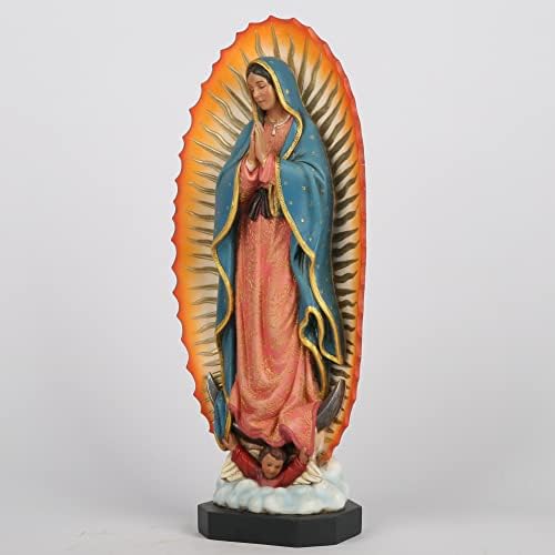 BC BuildClassic Nossa Senhora de Guadalupe, estatueta católica, 14,75 polegadas H, pintada à mão
