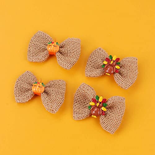 Dia de Ação de Graças Cabelo Cabinetes Para Meninas Crianças Turquia Pumpkin Burlap Bow Barrettes fofos Acessórios de decoração de