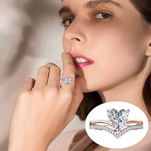 Anel anel embutido de diamante completo Solitaire Promise Jeia de Casamento de Jóias de Casamento Zircônia cúbica