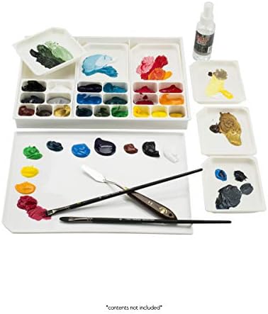 Artista acryl-a-miser Paleta de acrílico Airtight para salvar tinta-prova de vazamento, multi-fins, 21 compartimentos