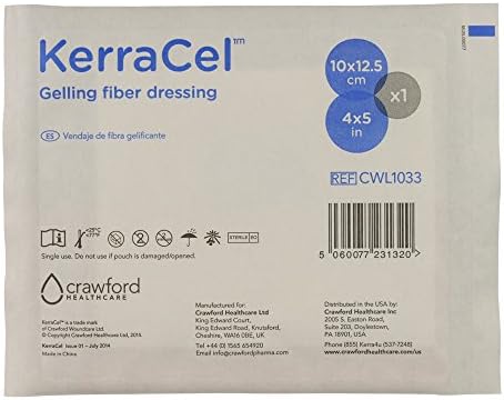 Kerracel 6 x 6 Golling Fiber Fertle - absorve e isolados drenagem de feridas e bactérias, micro -contornos no leito