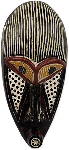 Novica Decorative Wood Gananeian Máscara, Multicolor 'Ife'