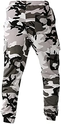 Calças de carga de camuflagem para homens se encaixam na moda solta calça de bolso de pocketjeans de ferramentas de camuflagem m-4xl