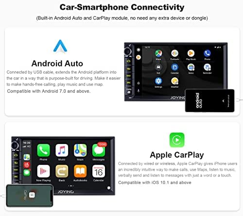 Joying 7 polegadas de carro duplo din estéreo Android 10.0 Touch Screen Radio 4 GB+64 GB DSP Suporte DSP SUPORTE