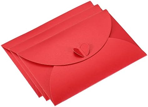 Envelopes de cartão -presente de Patikil, 24 Pack em forma de coração Photo Gift Card Titulares Mini envelope para casamentos de parto, vermelho