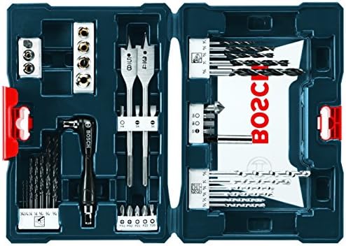 Kit de broca/driver de 1/2 de Bosch 18V com 1,5 AH Baterias de embalagem Slim GSR18V-190B22 & MS4041 Broca de 41 peças