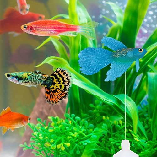 Decoração artificial de tanques de peixe de silicone, aquário Fake Peixe Alta Simulação Realmente Flutuante Betta Fish Tank