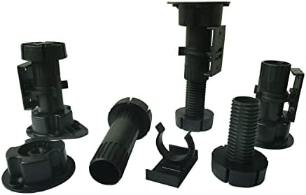 BosideTool Black Furniture ou Gabinet Leveler pernas - Suporte 330 lb. por perna - ajusta de 3 7/8 a 5 3/8 - 12 pacote