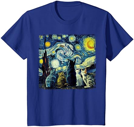 T-shirt Starry Night Cat Funny Cat Art Cat Lover