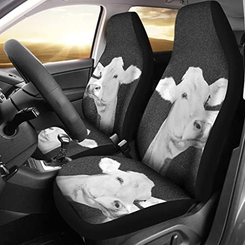 Tampas de assento de carro imprimido de gado suíço marrom tampas universais de assento de carro - tampas de assento de carro com