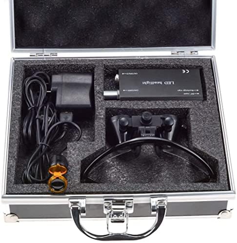 Lupa binocular de 3,5x420 mm com lâmpada de farol de 5w caixa de alumínio preto