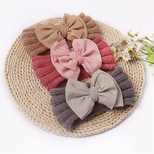 Yuanjay Toddler Infant Baby Garotas Meninas malha bloco de cores Bowknot HairBand Apromer acessórios de cabelo da cabeça para recém