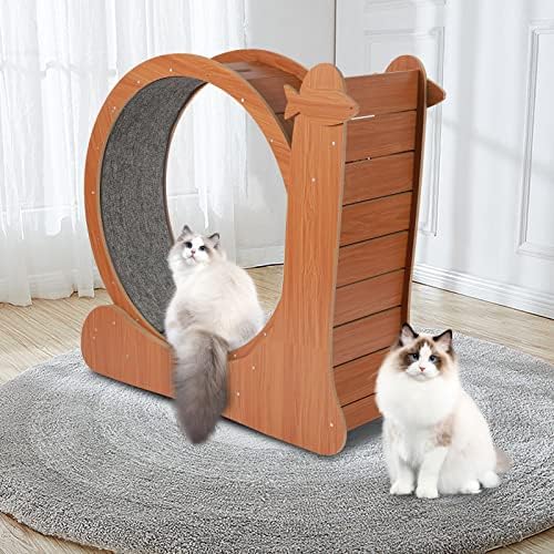 Roda de exercício de gato, design de trava de segurança em uma esteira de gato grande com pista acarpetada, brinquedo esportivo de