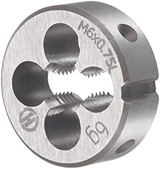 UXCELL M6 x 0,75mm métrica esquerda Torneira e conjunto de matriz, rosca da máquina Torneira com matriz de rosca redonda,