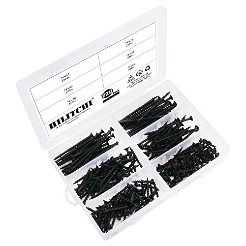 Hilitchi 220 -PCS 7 Kit de sortimento de rosca grossa de rosca grossa, cabeça de corneta, unidade de phillips, acabamento