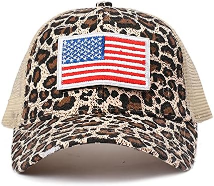 Cap de beisebol patriótico unissex elegante snaisback caminhoneiro chapéu de caminhão ajustável malha americana de sol chapéu