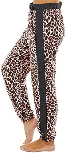 Calça de ioga longa míshui para mulheres altas calças de cintura de leopardo longo