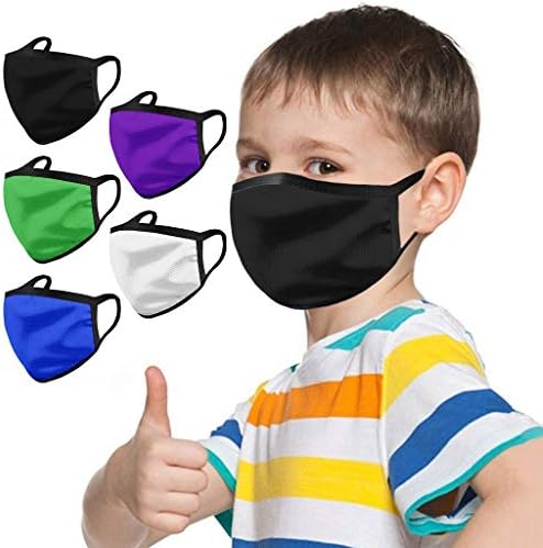 Penate 5pcs de máscaras de cor sólidas infantis face reutilizável c-overing washable face bandanas-navio dos EUA