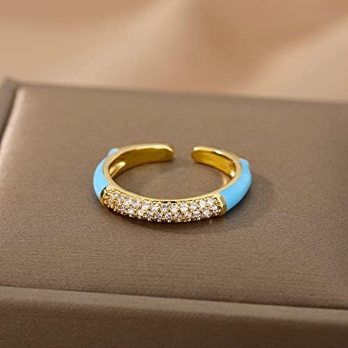 Longliter colorido de zircônia cúbica anéis para mulheres charme ajustável Cristal ring trend moda wedding casal jewerly anilos