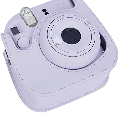 Riosin Instant Mini 12 Caso de proteção para Fujifilm Instax Mini 12/11 Câmera, capa de câmera de couro premium com