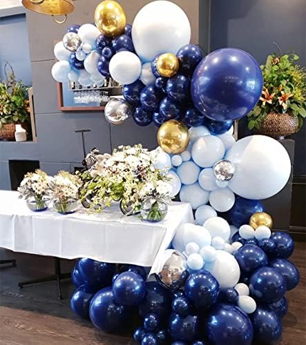 Balões azuis da marinha 100 PCs Party Balloons for Celebration Festival Birthdand Birthday Wedding Baby Shower Decorações