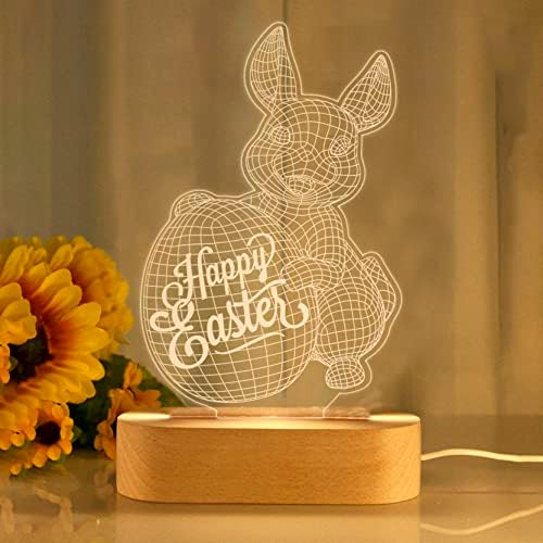 Alleather Feliz Páscoa Bunny Led Light Light, decoração de quarto de crianças como presentes de Páscoa para meninas meninas