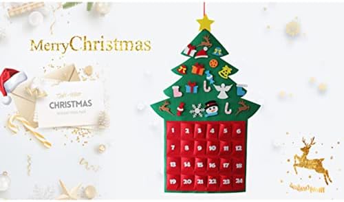 PretyZoom 3pcs Dark Countdown Tree Festival de Natal Advento Diy Decoração Kids para Felt Green Calendar