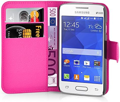 Caso Cadorabo Book Compatível com Samsung Galaxy Ace 4 Lite em rosa quente - com fechamento magnético, função do