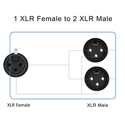 Qiucable balanced xlr splitter Cable - 1 xlr fêmea a 2 xlr macho de macho y cabo, 3 pinos xlr fêmea a dupla xlr masculino combinador y mic xlr 1 fêmea a 2 macho