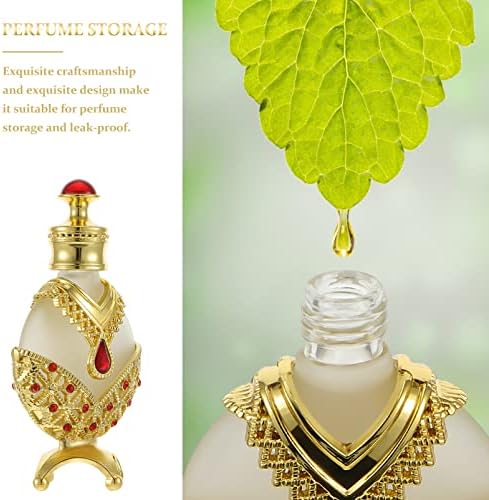 Doitool de vidro vazio frasco de perfume de vidro dourado 10ml elegante aromaterapia garrafa de garrafa recarregável Óleos