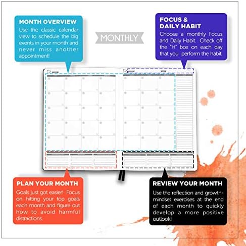 Purple Pro Planner de 6 meses de 6 meses - Planejador diário com calendário de rastreador de hábitos 3 por semana Pôster